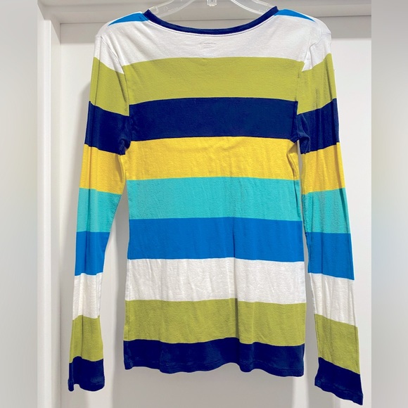 [OLD NAVY] Striped Scoop Neck Long-Sleeve T-Shirt - Youth Sz Large - Picture 2 of 5
